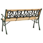 Banco de jardín hierro fundido y madera de abeto maciza 122 cm