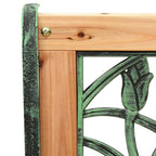 Banco de jardín hierro fundido y madera de abeto maciza 122 cm