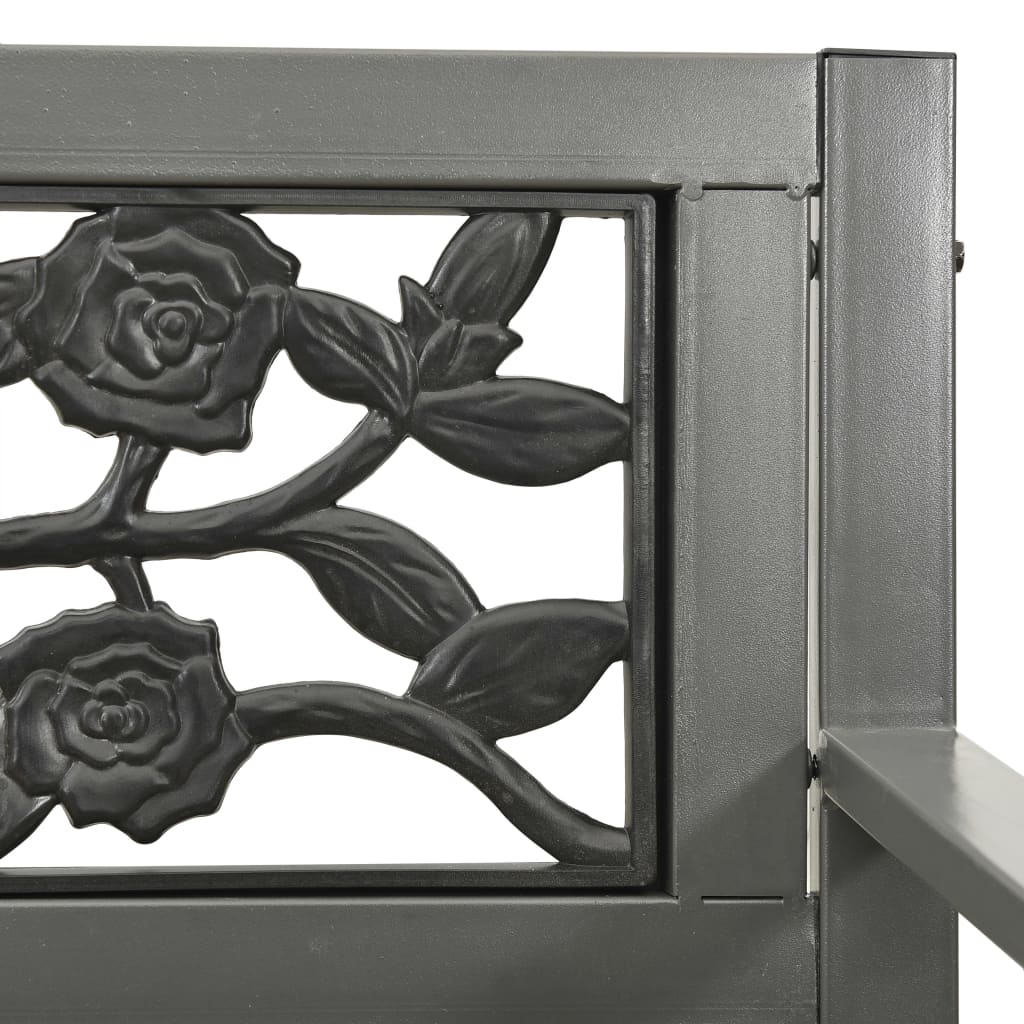 Banco de jardín acero gris 125 cm