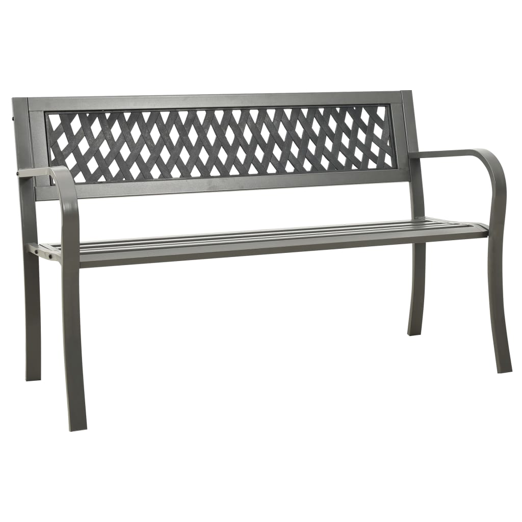 Banco balancín de jardín 125 cm acero y plástico negro
