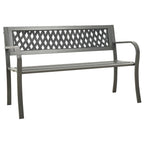 Banco balancín de jardín 125 cm acero y plástico negro