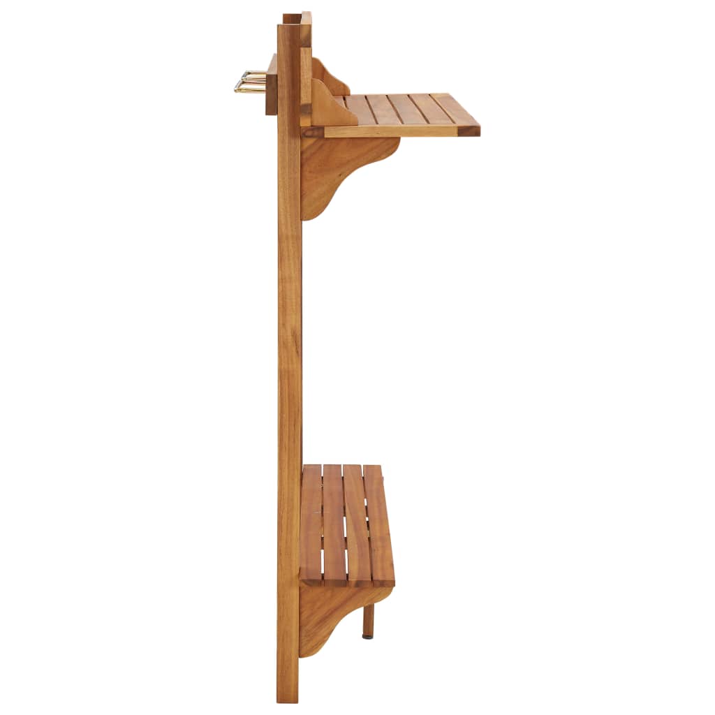 Mesa alta de balcón de madera maciza de acacia 90x37x122,5 cm