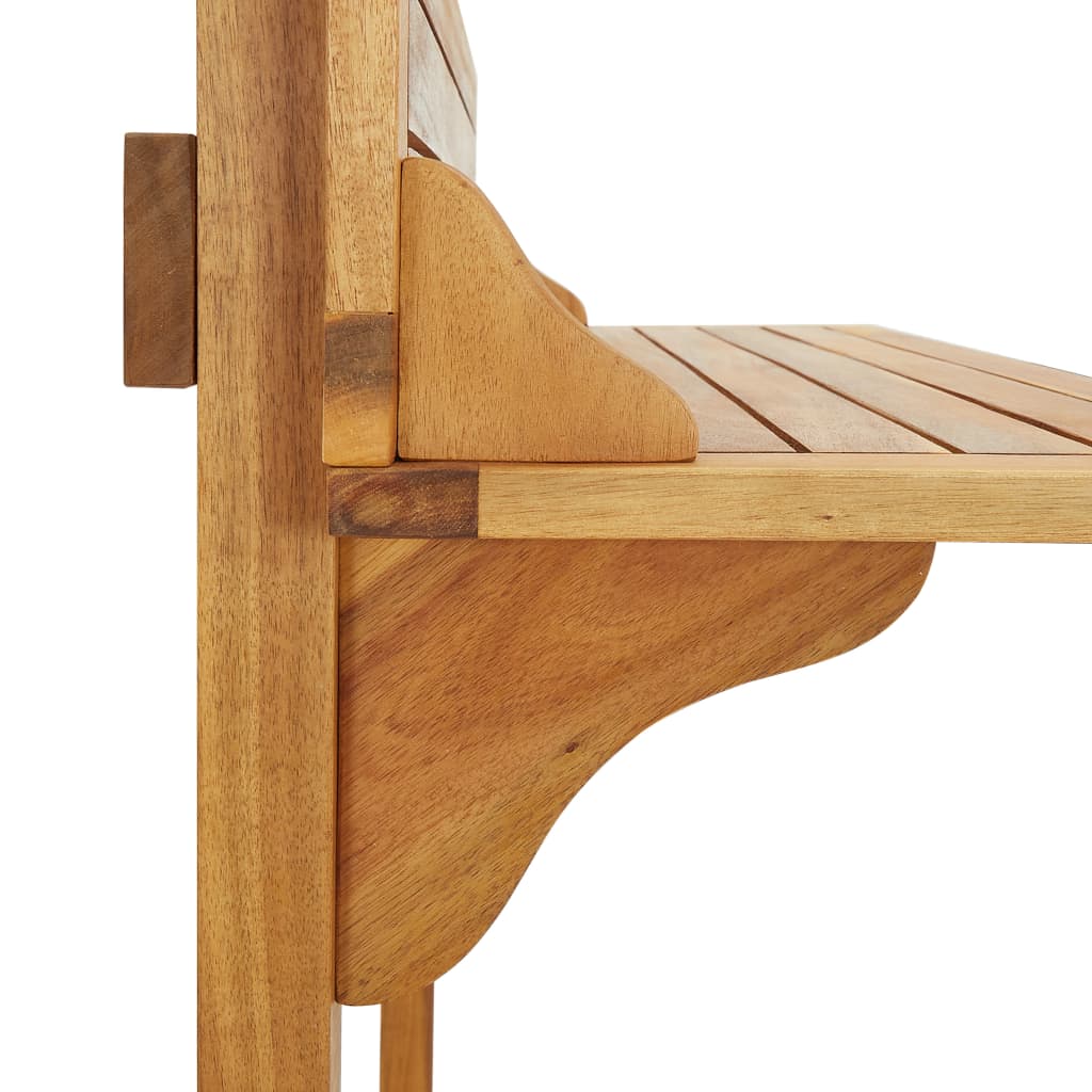 Mesa alta de balcón de madera maciza de acacia 90x37x122,5 cm