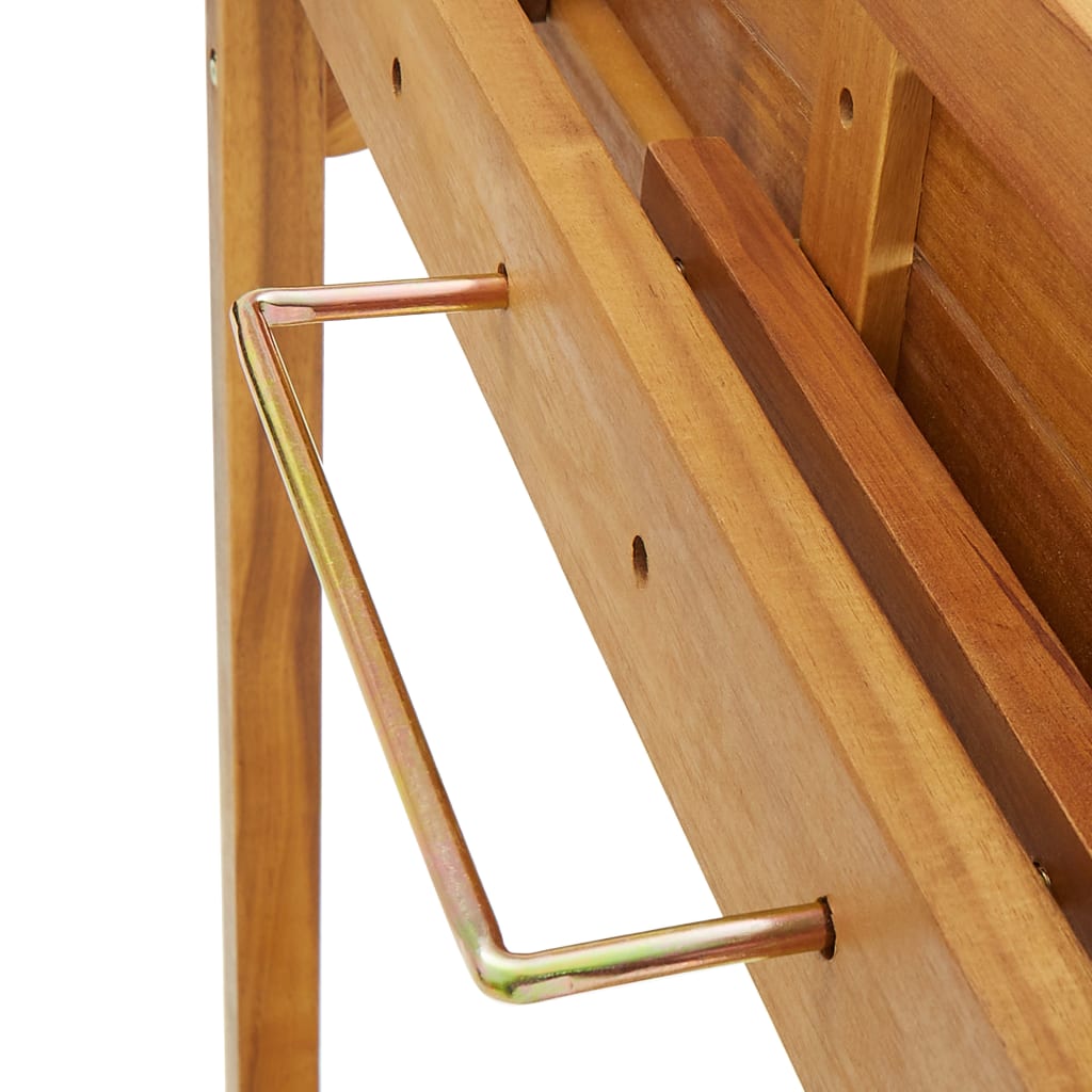 Mesa alta de balcón de madera maciza de acacia 90x37x122,5 cm