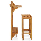 Juego de bar de balcón 3 piezas madera maciza de acacia