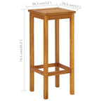 Juego de bar de balcón 3 piezas madera maciza de acacia