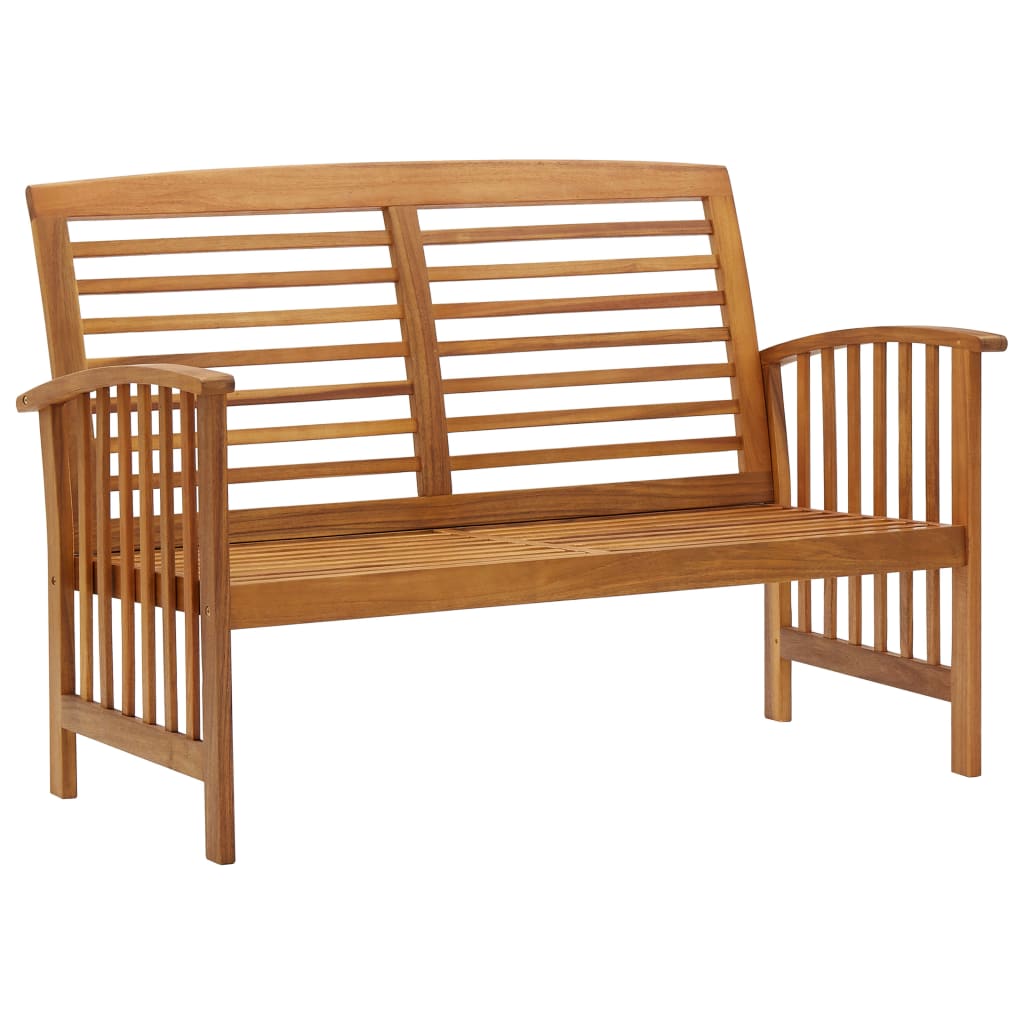 Banco almacenaje jardín con cojín madera maciza de acacia 126cm