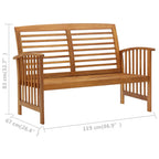 Juego de muebles de jardín 2 piezas madera maciza de acacia