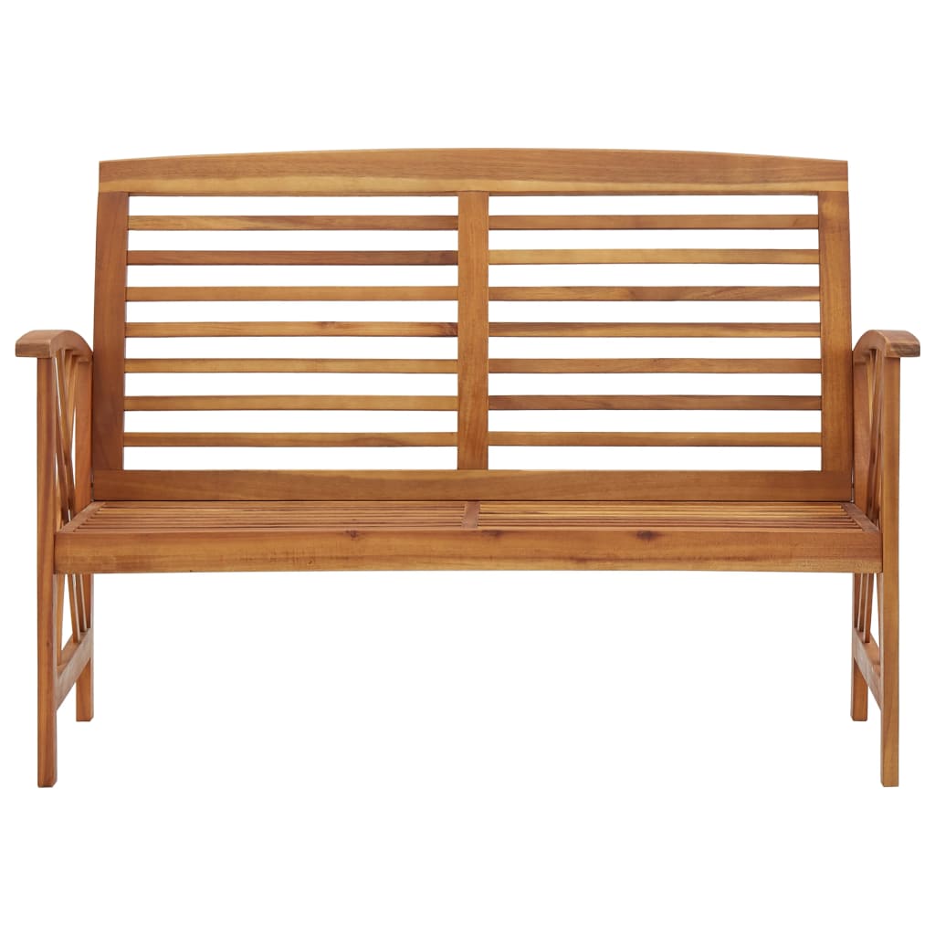 Banco de jardín de madera maciza de acacia 119 cm