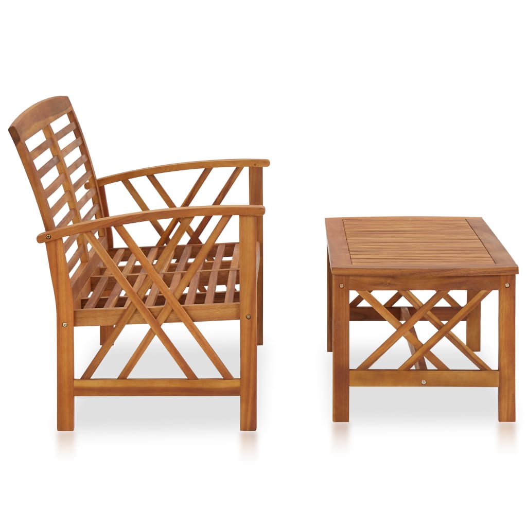 Juego de muebles de jardín 2 piezas madera maciza de acacia