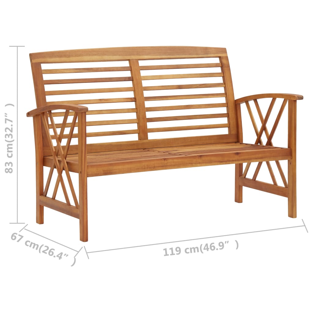Juego de muebles de jardín 2 piezas madera maciza de acacia