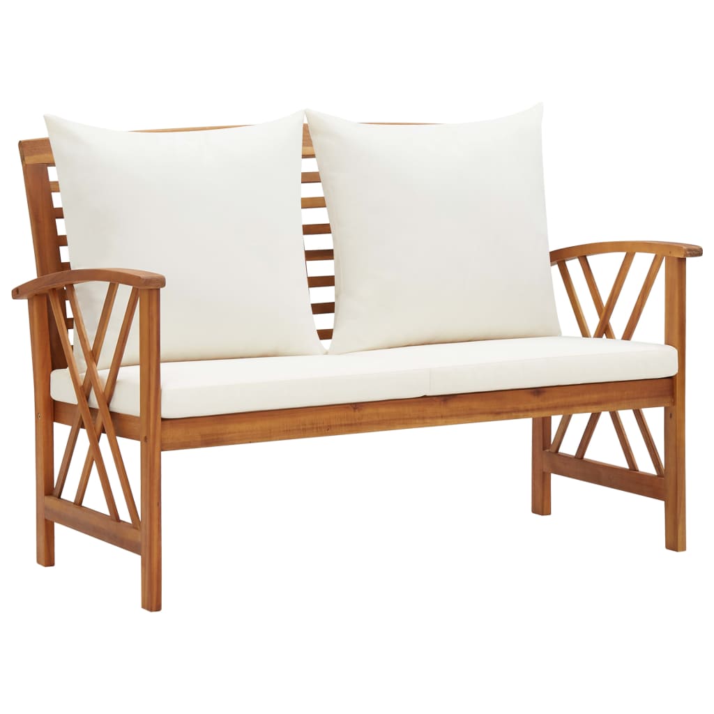 Muebles de jardín 2 piezas con cojines madera maciza de acacia