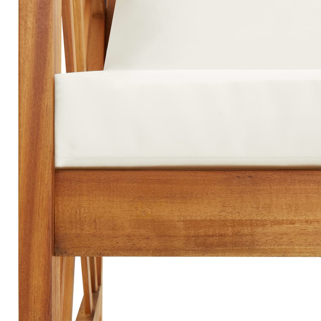 Muebles de jardín 2 piezas con cojines madera maciza de acacia