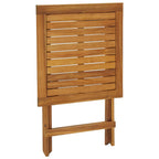 Mesa y sillas bistró plegables 3 pzas y cojines madera maciza