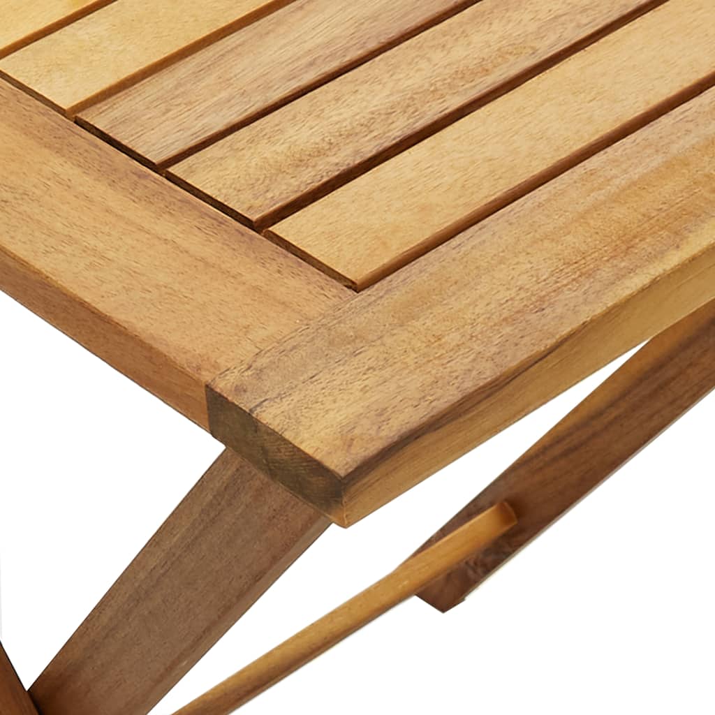 Mesa y sillas bistró plegables 3 pzas y cojines madera maciza