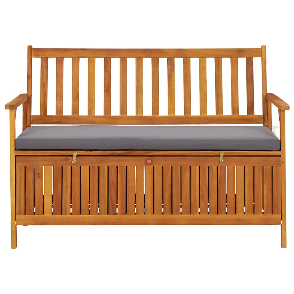 Banco de almacenaje de jardín madera maciza acacia 120 cm