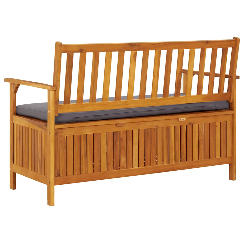 Banco de almacenaje de jardín madera maciza acacia 120 cm
