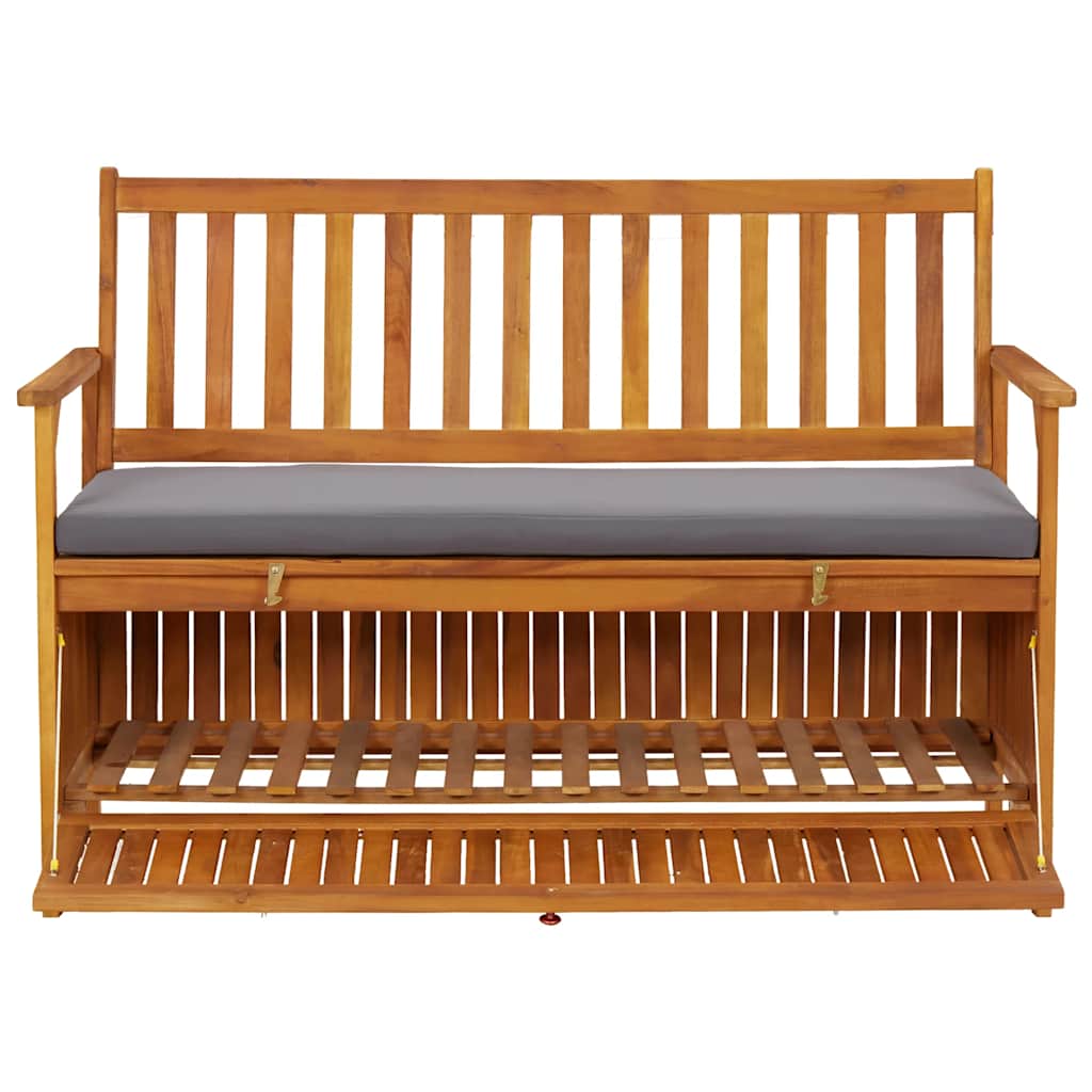 Banco de almacenaje de jardín madera maciza acacia 120 cm
