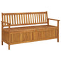 Banco de almacenaje de jardín con cojín 148 cm madera acacia