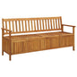 Banco de almacenaje de jardín con cojín 148 cm madera acacia