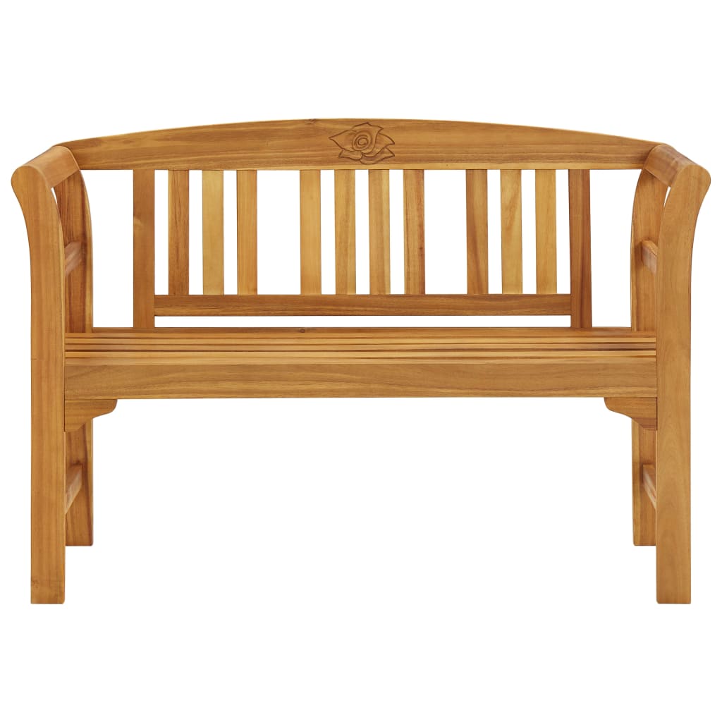 Banco de jardín de madera maciza de acacia 120 cm