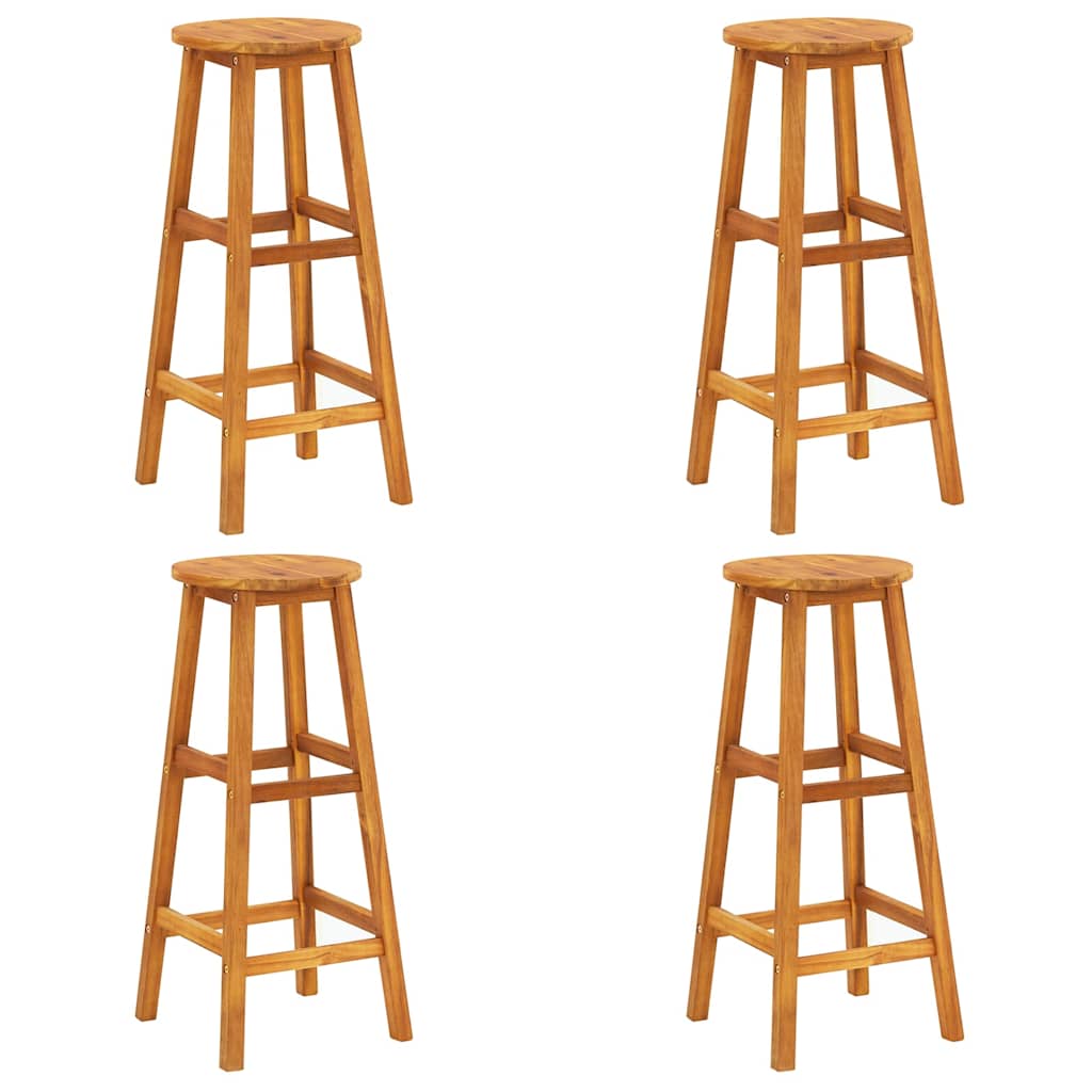 Taburetes de cocina 4 unidades madera maciza de acacia