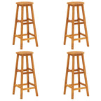 Taburetes de cocina 4 unidades madera maciza de acacia
