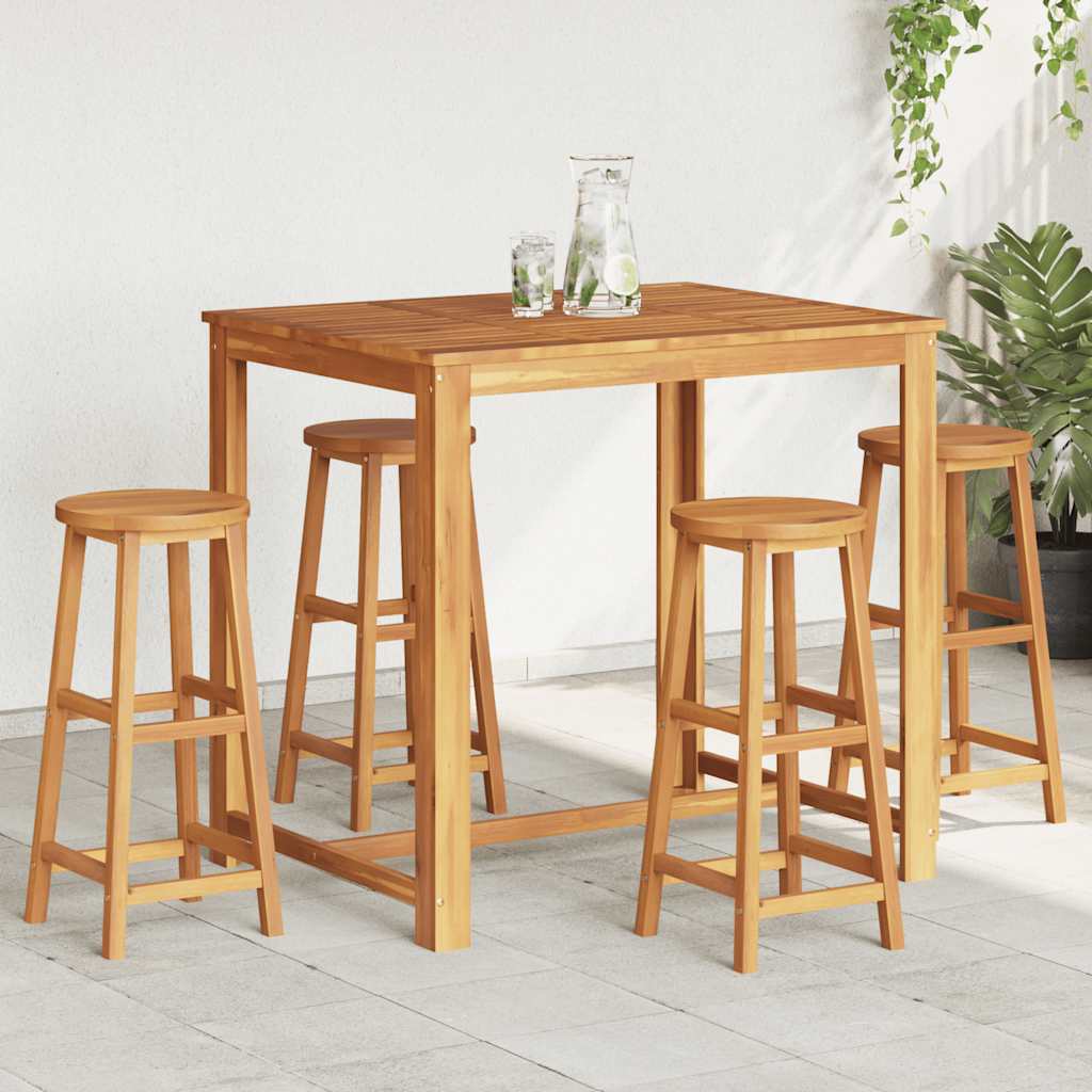 Taburetes de cocina 4 unidades madera maciza de acacia