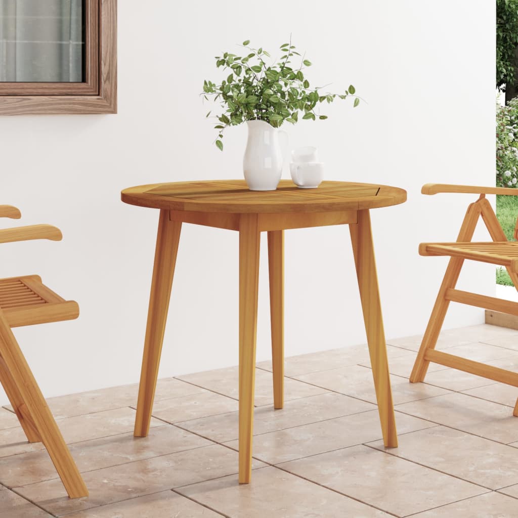 Mesa de jardín madera maciza de acacia 110x110x75 cm