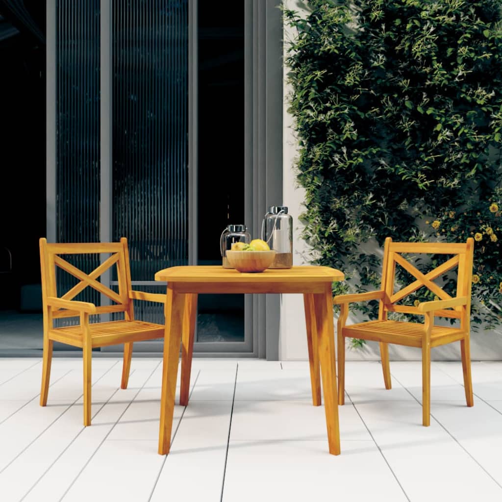 Mesa de jardín madera maciza de acacia 110x110x75 cm