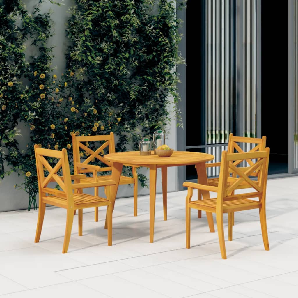 Mesa de jardín madera maciza de acacia 110x110x75 cm