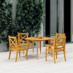 Mesa de jardín madera maciza de acacia 110x110x75 cm