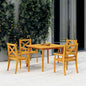 Mesa de jardín madera maciza de acacia 110x110x75 cm