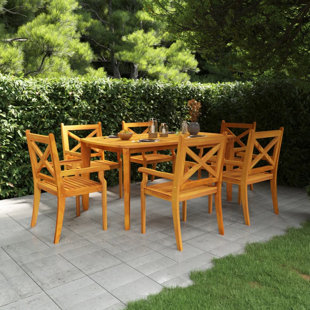 Mesa de jardín madera maciza de acacia 110x110x75 cm
