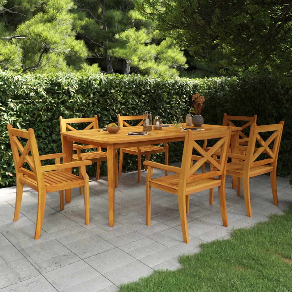 Mesa de jardín madera maciza de acacia 110x110x75 cm