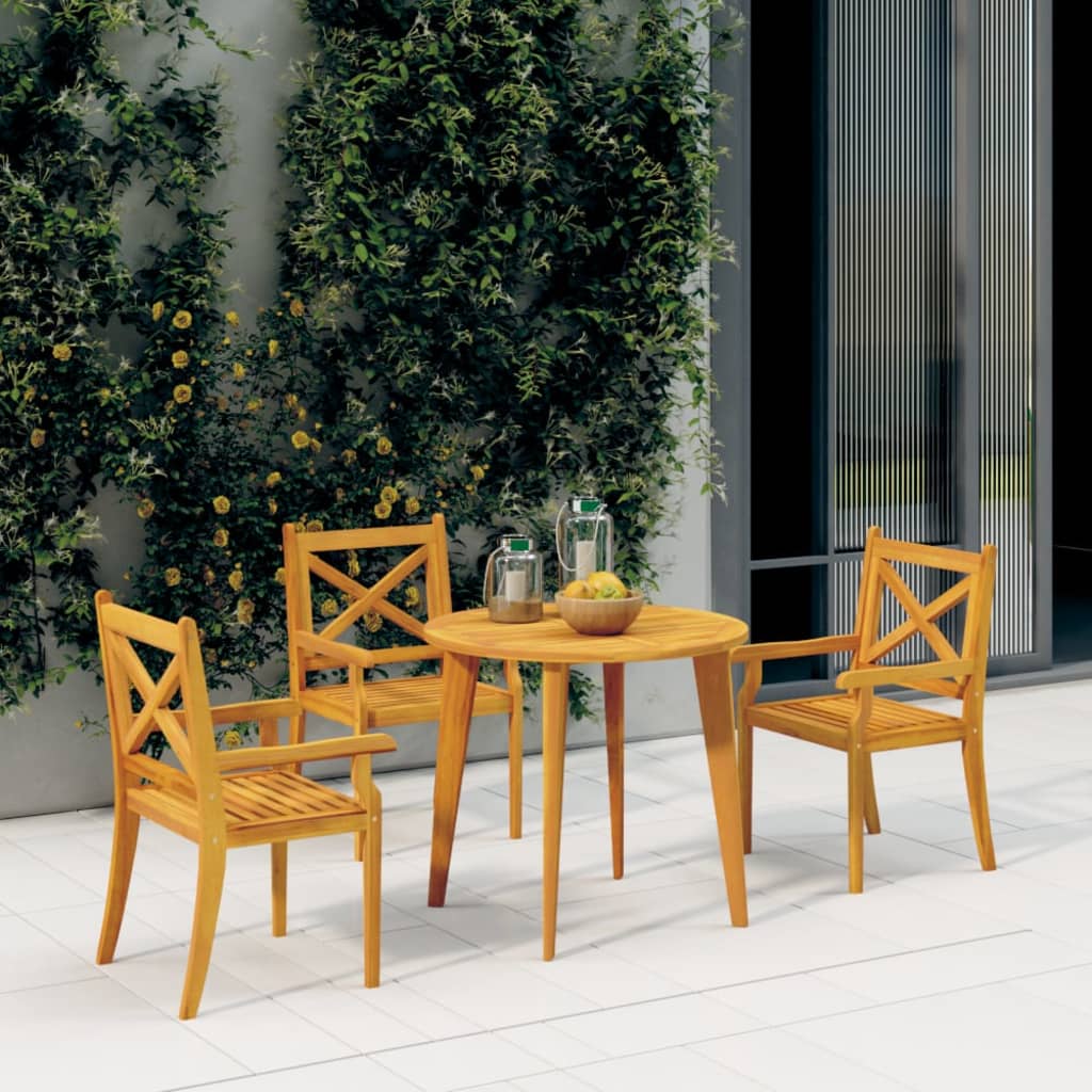 Sillas de comedor de jardín 2 uds madera maciza de acacia