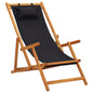 Solid eucalyptus wood and beige fabric folding beach chair