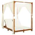 Tumbona doble con cortinas y cojines madera maciza de acacia