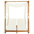 Tumbona doble con cortinas y cojines madera maciza de acacia