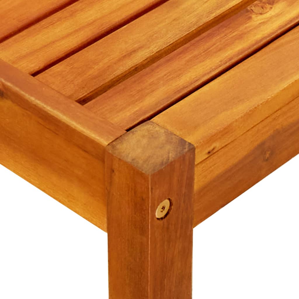 Solid acacia wood garden table 85x57x29 cm
