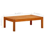Solid acacia wood garden table 85x57x29 cm