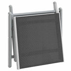 Reposapiés plegable textilene y aluminio negro y plateado