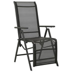 Silla de jardín reclinables 2 uds textileno aluminio negro