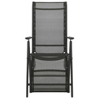 Silla de jardín reclinables 2 uds textileno aluminio negro