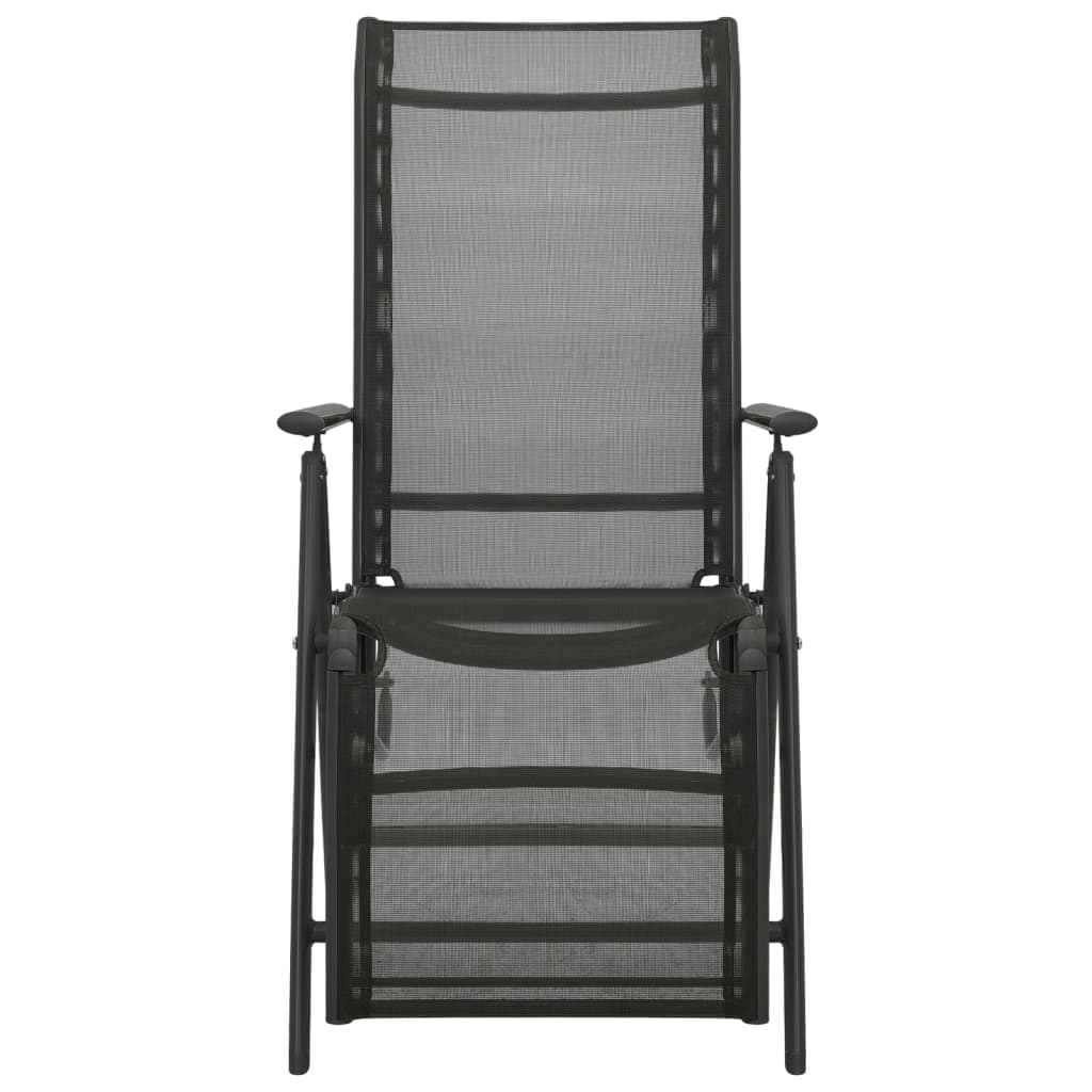 Silla de jardín reclinables 2 uds textileno aluminio negro