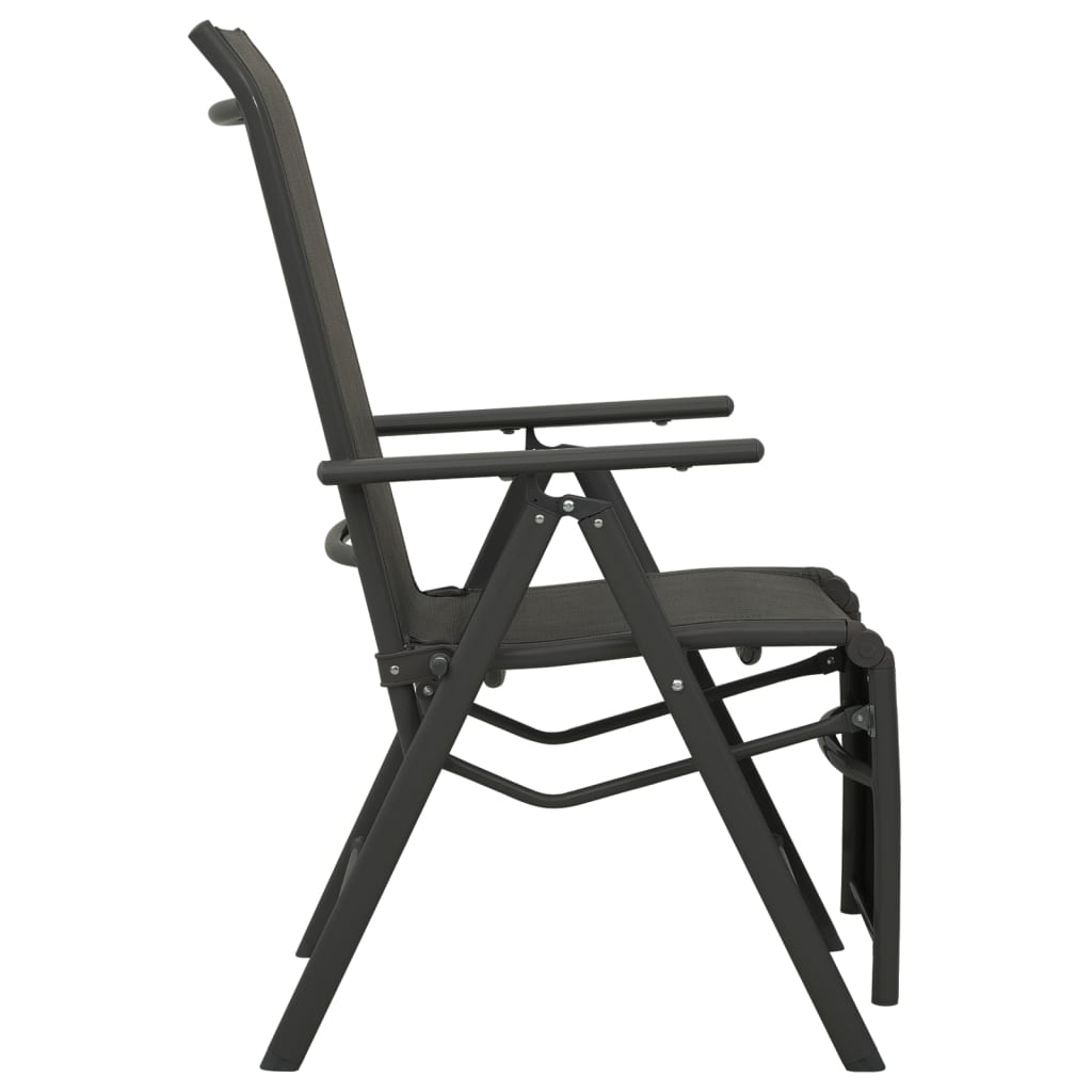 Silla de jardín reclinables 2 uds textileno aluminio negro