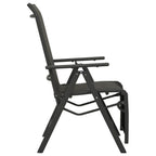 Silla de jardín reclinables 2 uds textileno aluminio negro