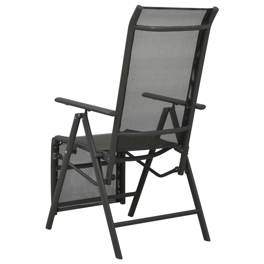 Silla de jardín reclinables 2 uds textileno aluminio negro