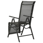 Silla de jardín reclinables 2 uds textileno aluminio negro