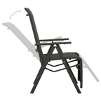 Silla de jardín reclinables 2 uds textileno aluminio negro